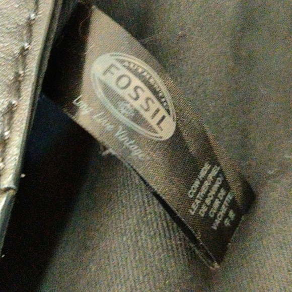 Fossil Genuine Black LEATHER and Calf Hair Bag Purse Crossbody Satchel Y2K - Picture 8 of 12